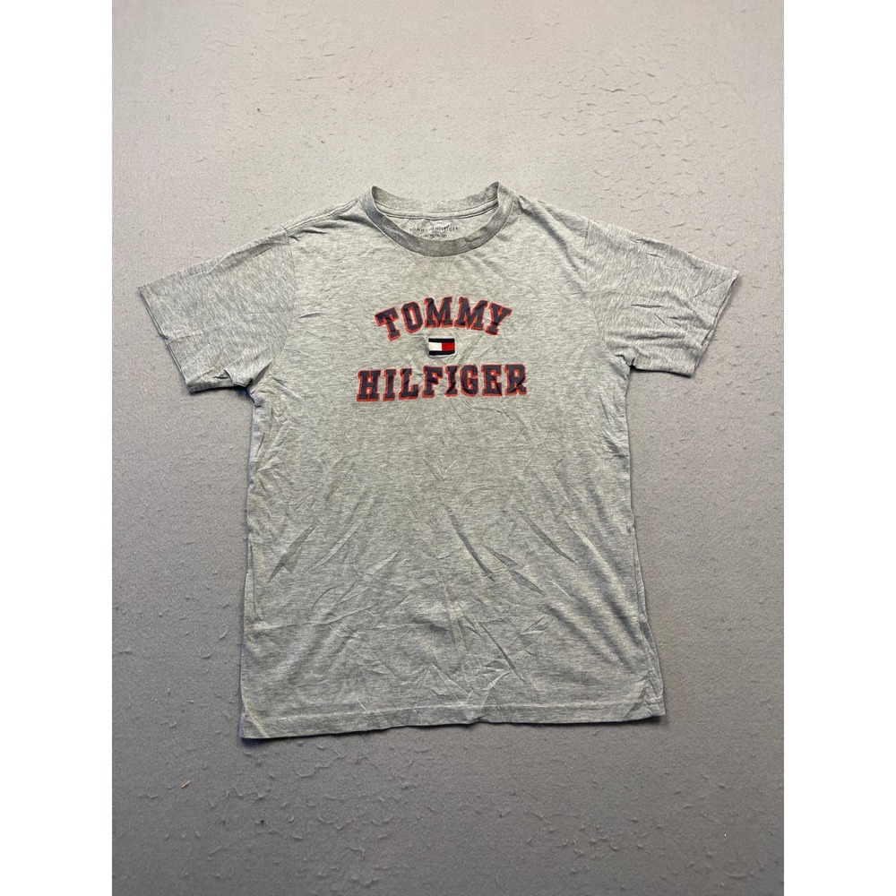 Tommy Hilfiger T-Shirt Cotton Blend Grey Graphic Medium (10/12) Boys